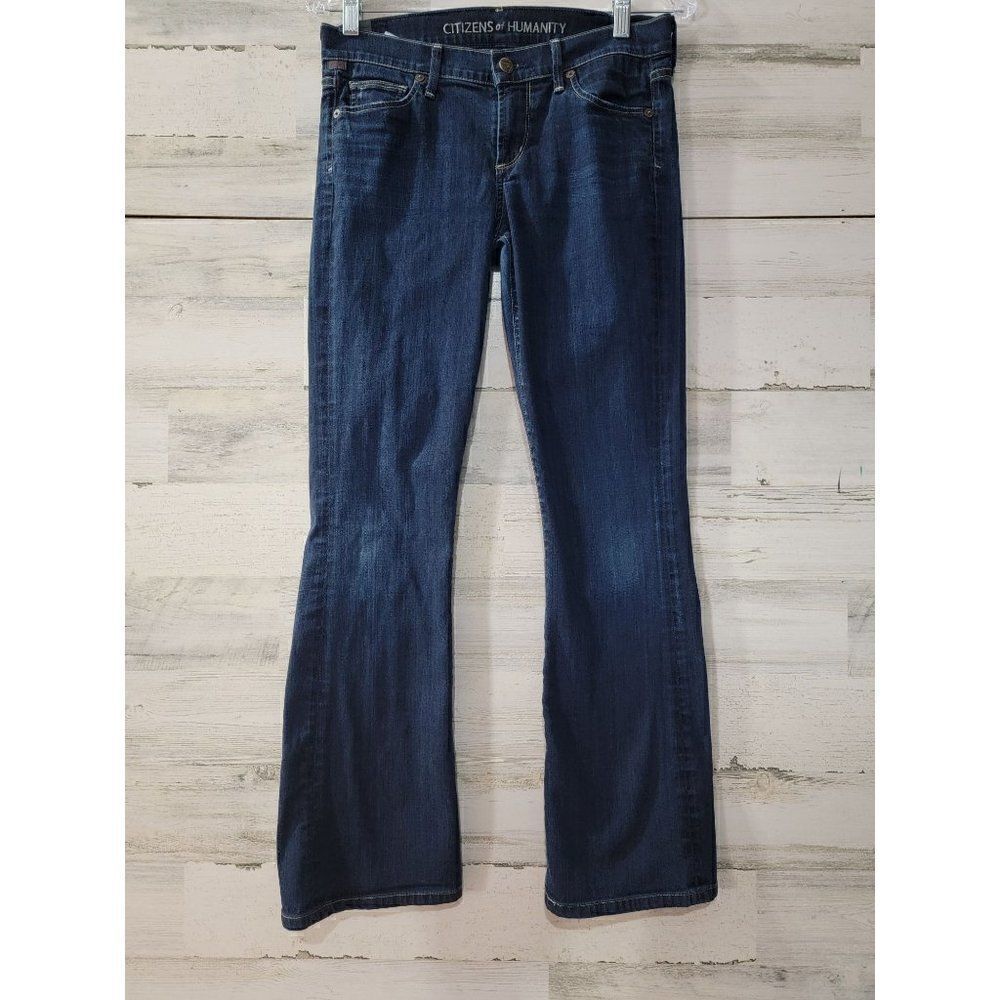 Citizens of Humanity Womens Kelly Low Waist Bootcut Jeans 27 Blue Dark Wash